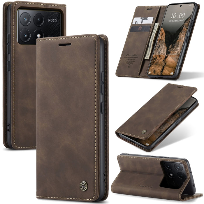 CaseMe 013 Estuche multifuncional de cuero con tapa horizontal para teléfono, For Xiaomi Redmi Note 13 Pro 4G, For Xiaomi Redmi Note 13 4G, For Xiaomi Redmi 13C 4G Global / 13C 5G, For Xiaomi Poco X6 Pro, For Xiaomi Redmi K70E 5G, For Xiaomi 14 Pro    ...