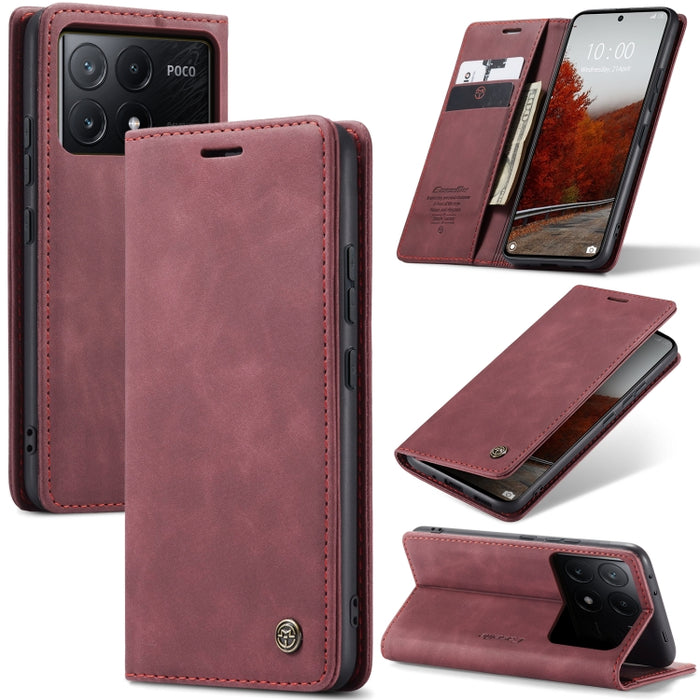 CaseMe 013 Estuche multifuncional de cuero con tapa horizontal para teléfono, For Xiaomi Redmi Note 13 Pro 4G, For Xiaomi Redmi Note 13 4G, For Xiaomi Redmi 13C 4G Global / 13C 5G, For Xiaomi Poco X6 Pro, For Xiaomi Redmi K70E 5G, For Xiaomi 14 Pro    ...
