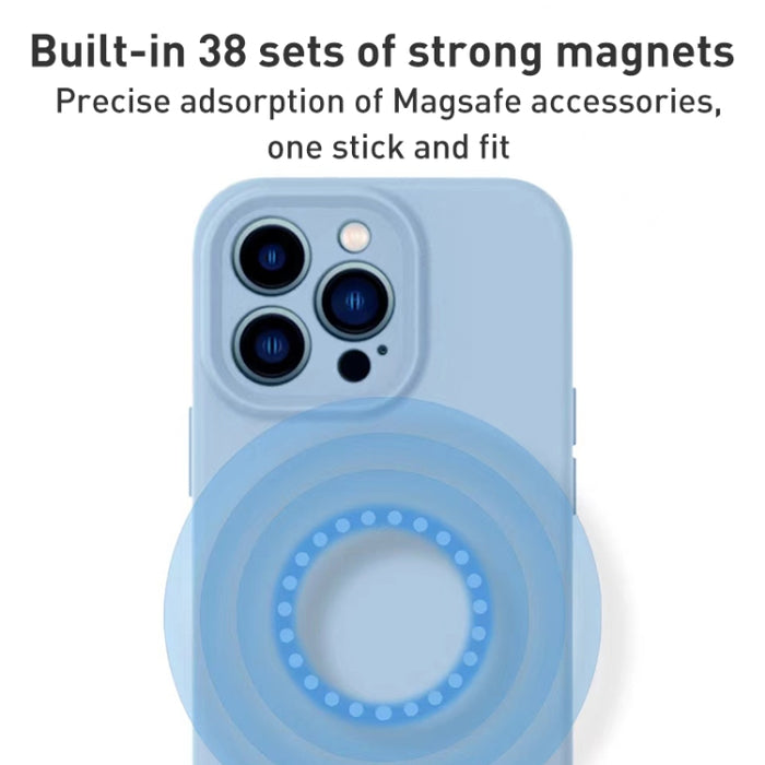 Estuche para teléfono con orificio de precisión MagSafe de silicona líquida, For iPhone 14 Plus, For iPhone 14, For iPhone 14 Pro, For iPhone 14 Pro Max, For iPhone 13 Pro Max, For iPhone 13 Pro, For iPhone 13