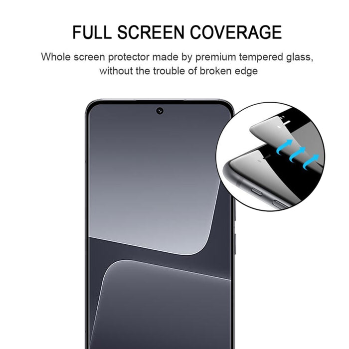 Película de vidrio templado de pantalla completa de borde curvo 3D con pegamento completo, For Xiaomi 13 Pro (1pc)