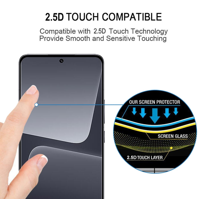 Película de vidrio templado de pantalla completa de borde curvo 3D con pegamento completo, For Xiaomi 13 Pro (1pc)