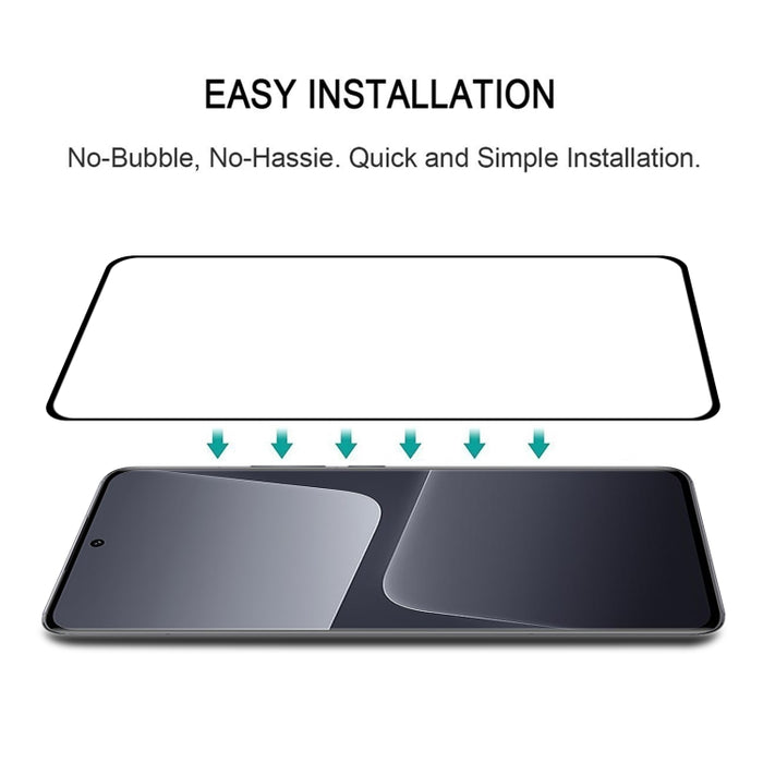 Película de vidrio templado de pantalla completa de borde curvo 3D con pegamento completo, For Xiaomi 13 Pro (1pc)