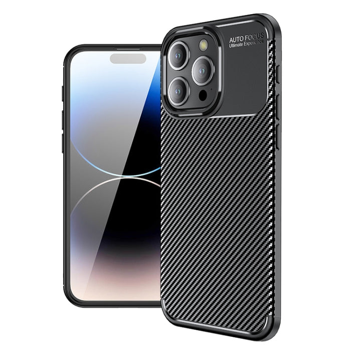 Funda de teléfono TPU a prueba de golpes con textura de fibra de carbono