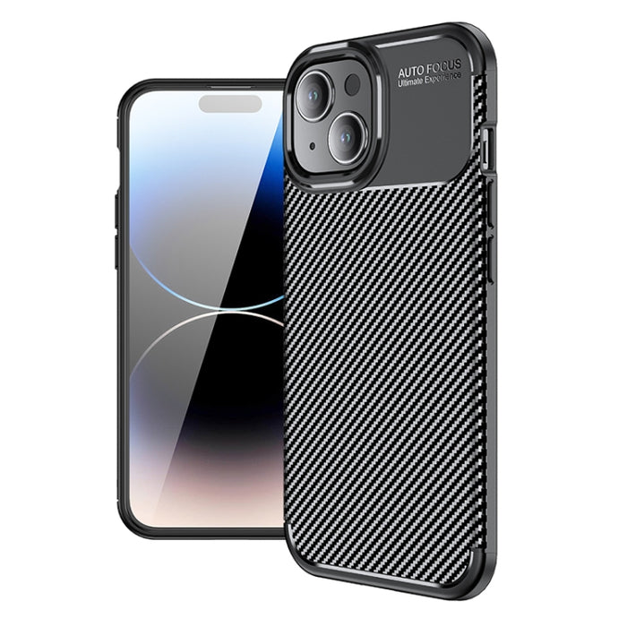 Funda de teléfono TPU a prueba de golpes con textura de fibra de carbono