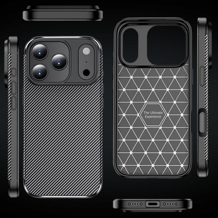 Funda de teléfono TPU a prueba de golpes con textura de fibra de carbono
