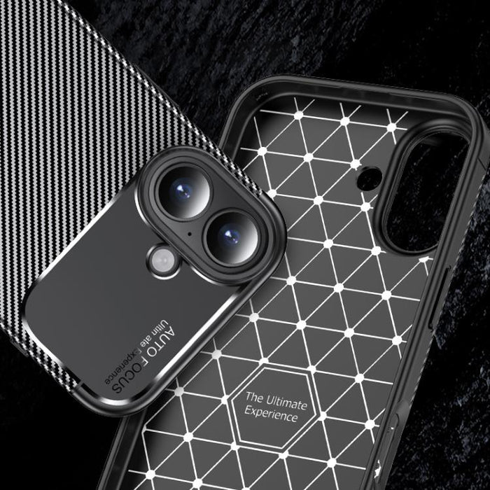 Funda de teléfono TPU a prueba de golpes con textura de fibra de carbono