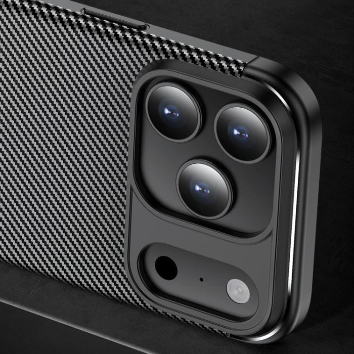 Funda de teléfono TPU a prueba de golpes con textura de fibra de carbono