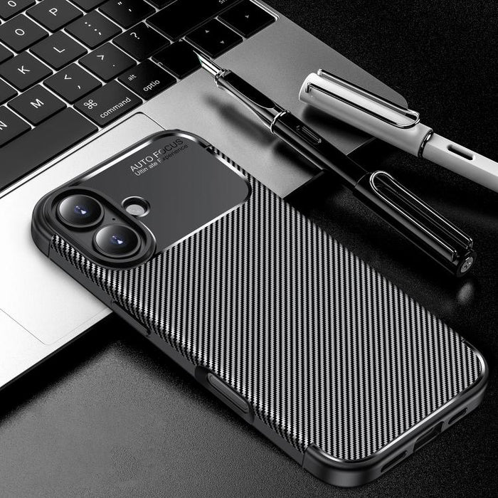 Funda de teléfono TPU a prueba de golpes con textura de fibra de carbono