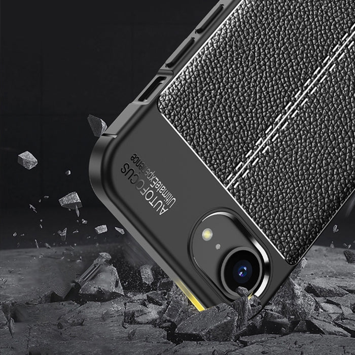 Funda de teléfono TPU a prueba de golpes con textura Litchi