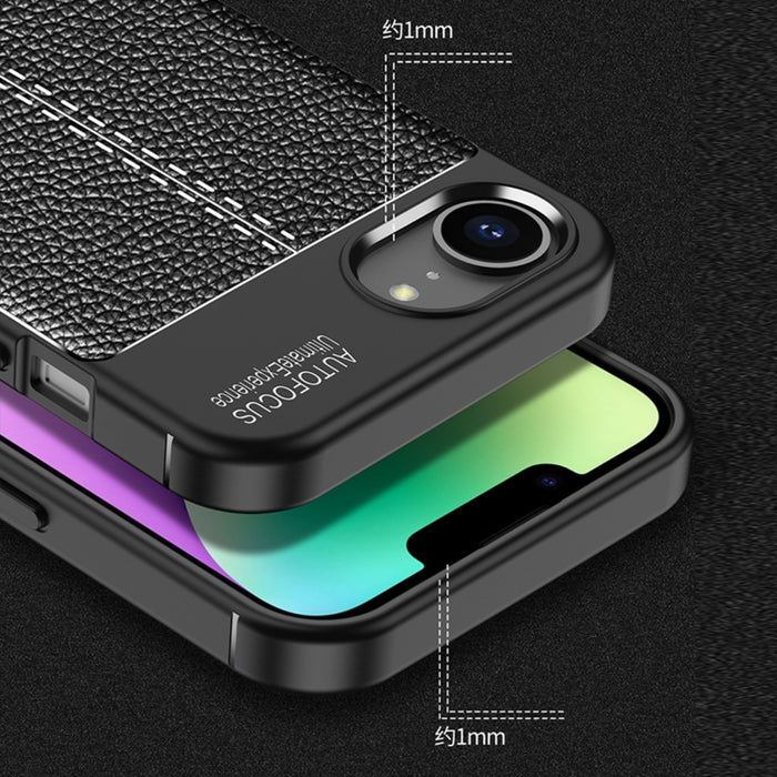 Funda de teléfono TPU a prueba de golpes con textura Litchi