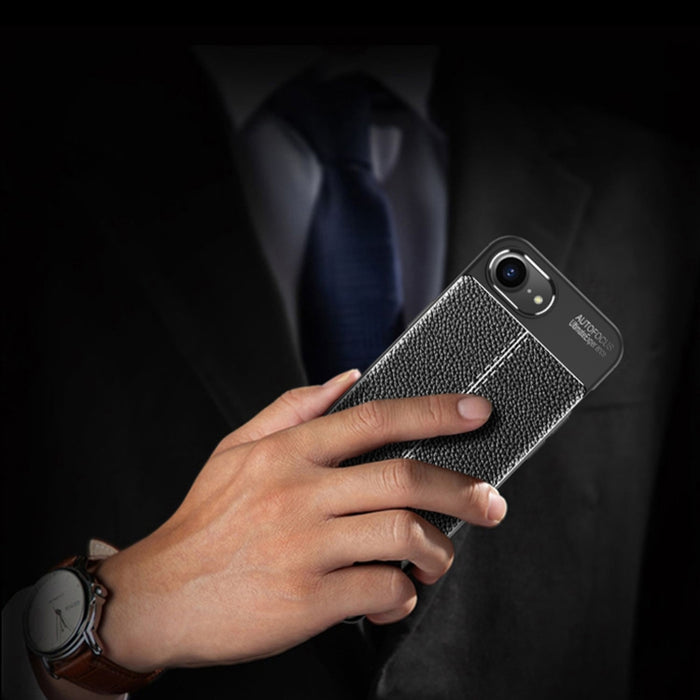 Funda de teléfono TPU a prueba de golpes con textura Litchi
