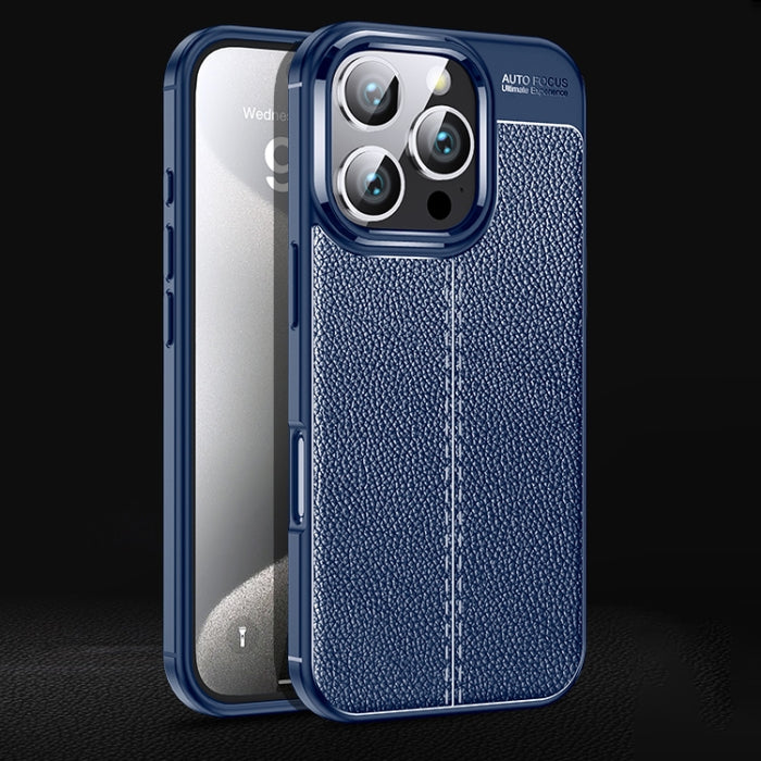 Funda de teléfono TPU a prueba de golpes con textura Litchi