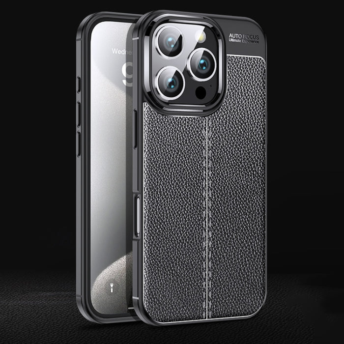 Funda de teléfono TPU a prueba de golpes con textura Litchi