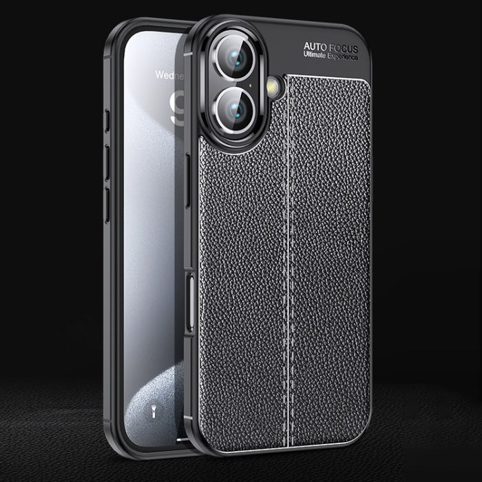 Funda de teléfono TPU a prueba de golpes con textura Litchi
