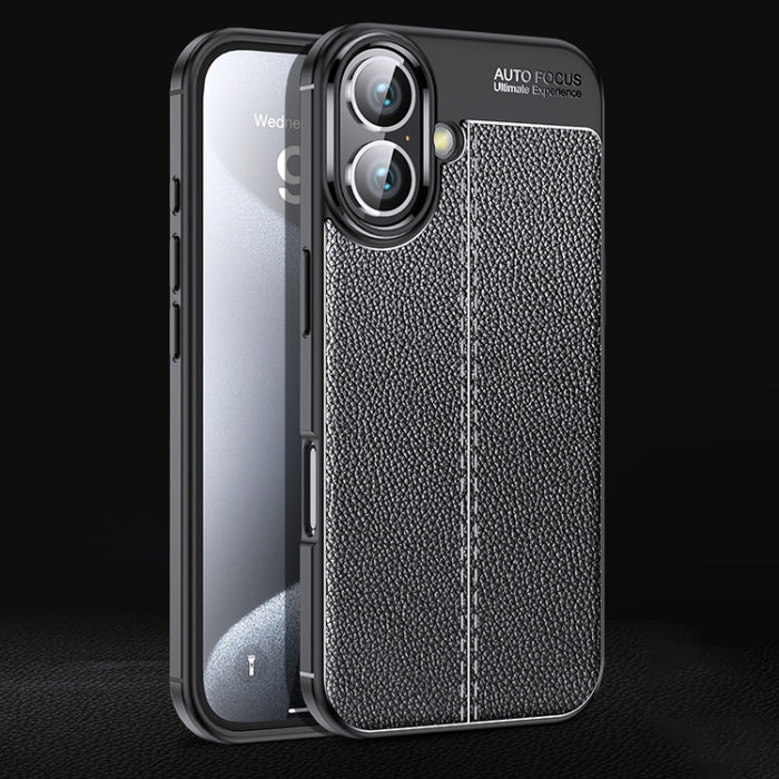 Funda de teléfono TPU a prueba de golpes con textura Litchi