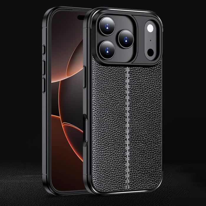 Funda de teléfono TPU a prueba de golpes con textura Litchi