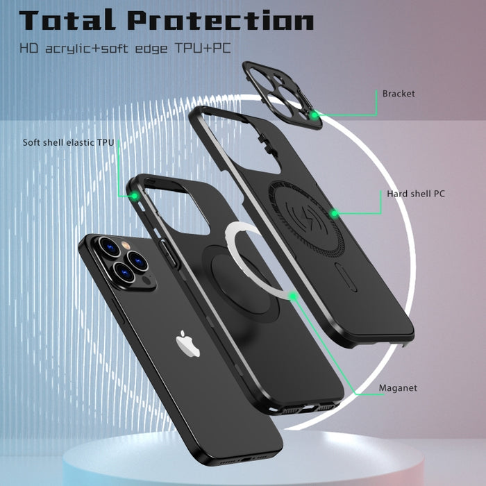 Estuche para teléfono con soporte magnético invisible para cámara MagSafe, For iPhone 15 Pro Max, For iPhone 15 Pro, For iPhone 15 Plus, For iPhone 15