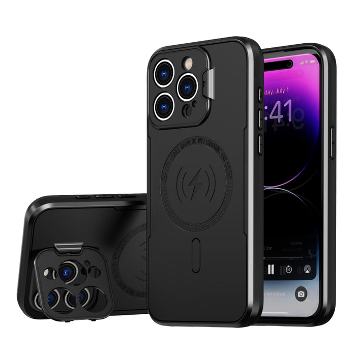 Estuche para teléfono con soporte magnético invisible para cámara MagSafe, For iPhone 15 Pro Max, For iPhone 15 Pro, For iPhone 15 Plus, For iPhone 15