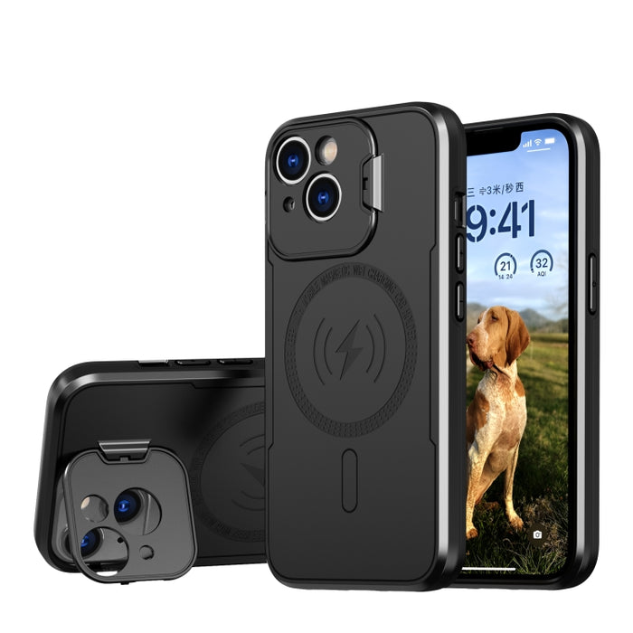 Estuche para teléfono con soporte magnético invisible para cámara MagSafe, For iPhone 15 Pro Max, For iPhone 15 Pro, For iPhone 15 Plus, For iPhone 15