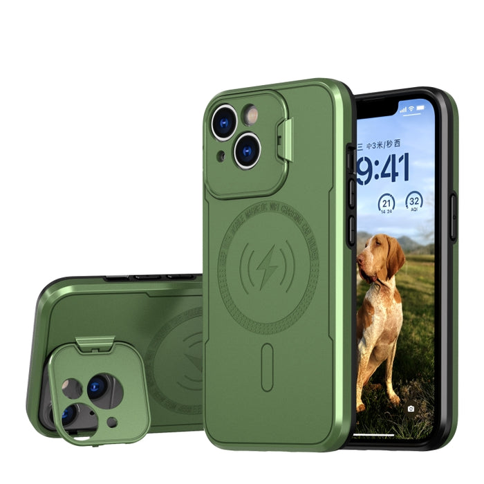 Estuche para teléfono con soporte magnético invisible para cámara MagSafe, For iPhone 15 Pro Max, For iPhone 15 Pro, For iPhone 15 Plus, For iPhone 15