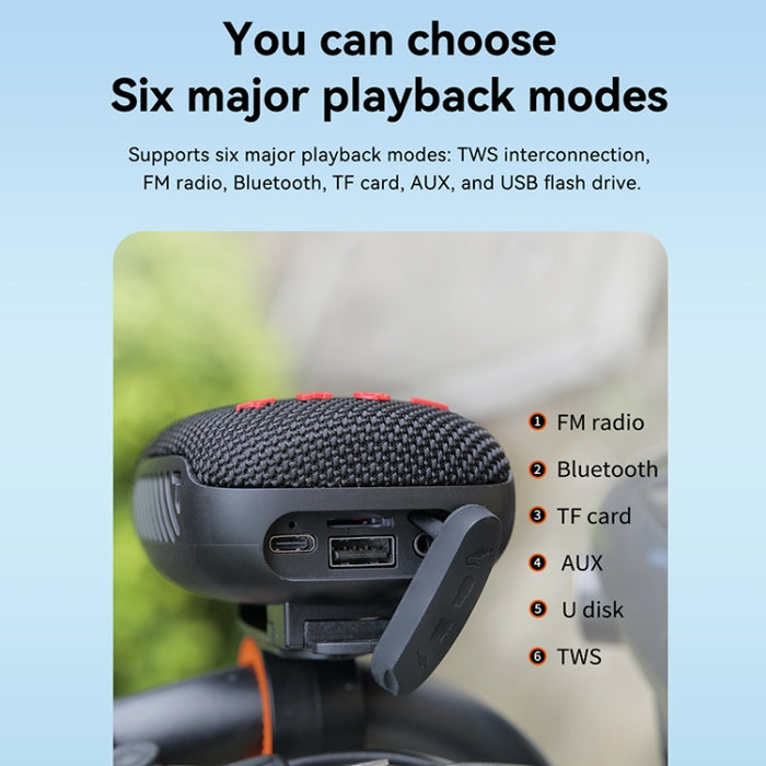 T&G TG-392 Bicicleta al aire libre TWS Inalámbrico Bluetooth IPX5 Altavoz impermeable