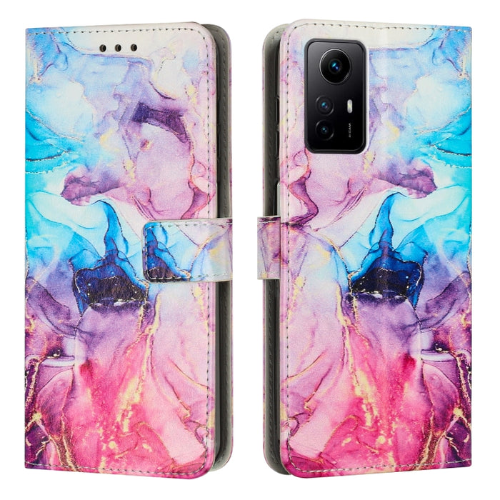 Estuche para teléfono de cuero con patrón de mármol pintado, For Redmi Note 13 5G, For Redmi 13C 4G, For Redmi Note 13 Pro+, For Redmi Note 13 Pro 5G, For Redmi 12 4G / Redmi 12 5G / Note 12R, For Xiaomi Redmi Note 12 Turbo/Poco F5                     ...