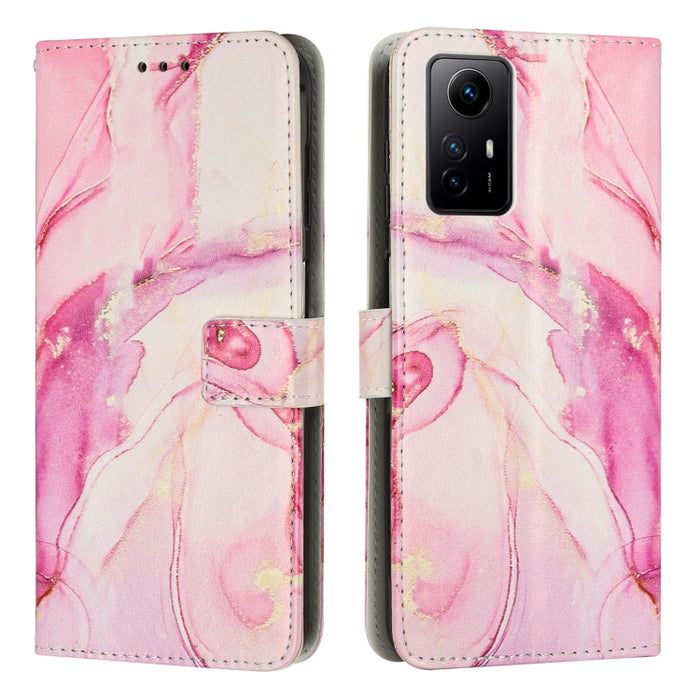 Estuche para teléfono de cuero con patrón de mármol pintado, For Redmi Note 13 5G, For Redmi 13C 4G, For Redmi Note 13 Pro+, For Redmi Note 13 Pro 5G, For Redmi 12 4G / Redmi 12 5G / Note 12R, For Xiaomi Redmi Note 12 Turbo/Poco F5                     ...