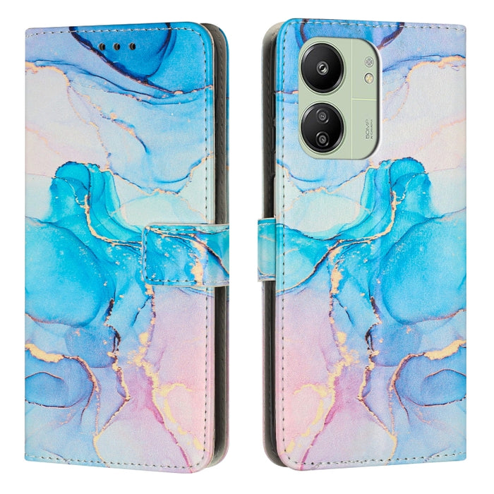 Estuche para teléfono de cuero con patrón de mármol pintado, For Redmi Note 13 5G, For Redmi 13C 4G, For Redmi Note 13 Pro+, For Redmi Note 13 Pro 5G, For Redmi 12 4G / Redmi 12 5G / Note 12R, For Xiaomi Redmi Note 12 Turbo/Poco F5                     ...