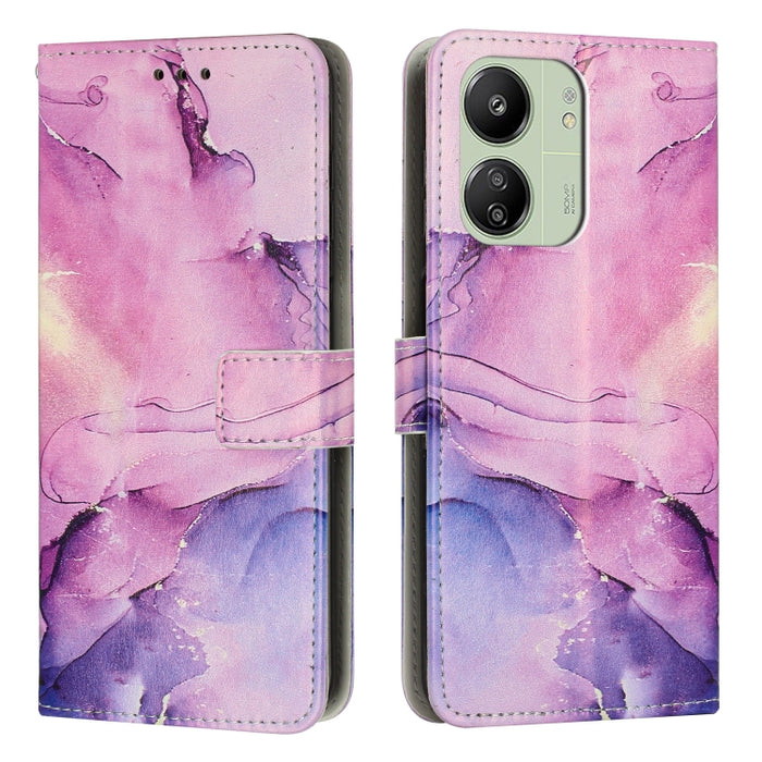 Estuche para teléfono de cuero con patrón de mármol pintado, For Redmi Note 13 5G, For Redmi 13C 4G, For Redmi Note 13 Pro+, For Redmi Note 13 Pro 5G, For Redmi 12 4G / Redmi 12 5G / Note 12R, For Xiaomi Redmi Note 12 Turbo/Poco F5                     ...