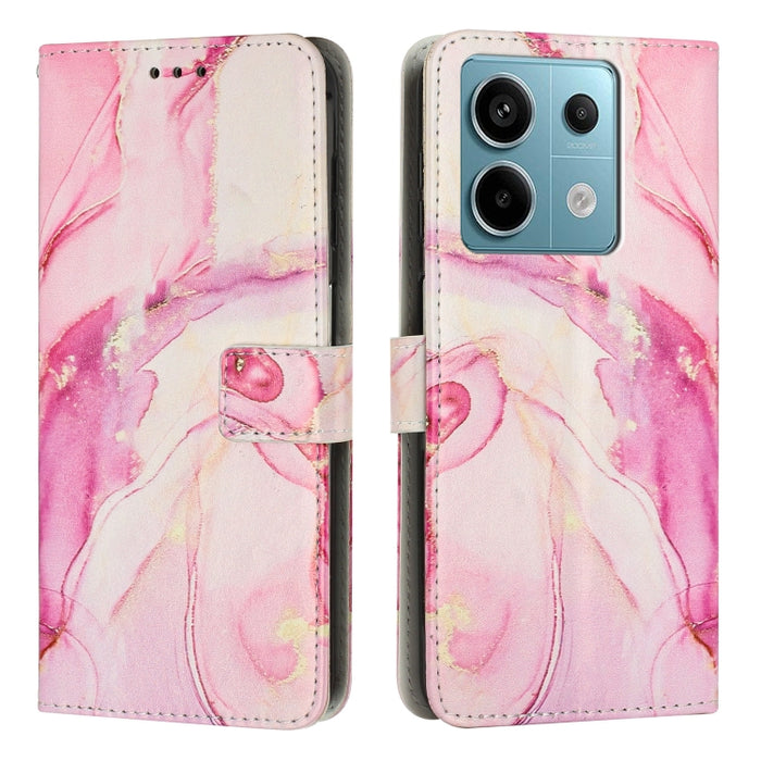 Estuche para teléfono de cuero con patrón de mármol pintado, For Redmi Note 13 5G, For Redmi 13C 4G, For Redmi Note 13 Pro+, For Redmi Note 13 Pro 5G, For Redmi 12 4G / Redmi 12 5G / Note 12R, For Xiaomi Redmi Note 12 Turbo/Poco F5                     ...