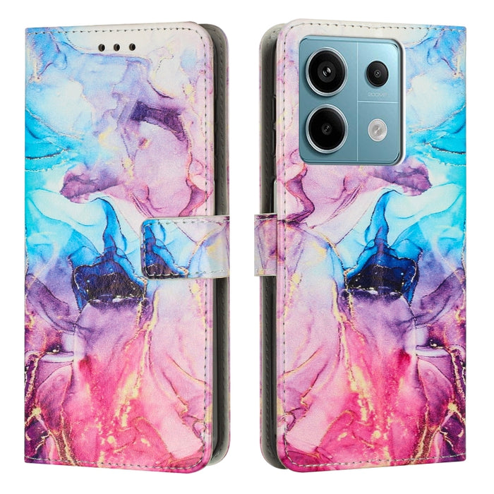 Estuche para teléfono de cuero con patrón de mármol pintado, For Redmi Note 13 5G, For Redmi 13C 4G, For Redmi Note 13 Pro+, For Redmi Note 13 Pro 5G, For Redmi 12 4G / Redmi 12 5G / Note 12R, For Xiaomi Redmi Note 12 Turbo/Poco F5                     ...