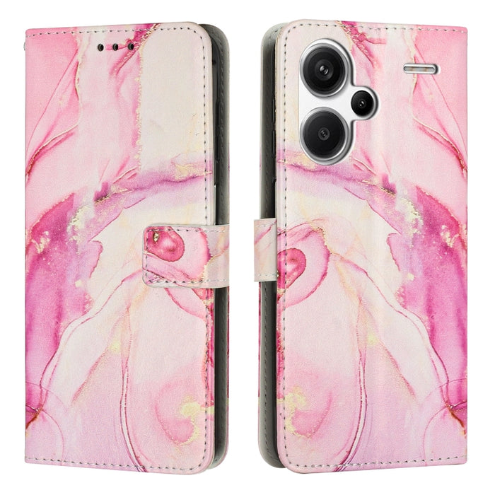 Estuche para teléfono de cuero con patrón de mármol pintado, For Redmi Note 13 5G, For Redmi 13C 4G, For Redmi Note 13 Pro+, For Redmi Note 13 Pro 5G, For Redmi 12 4G / Redmi 12 5G / Note 12R, For Xiaomi Redmi Note 12 Turbo/Poco F5                     ...