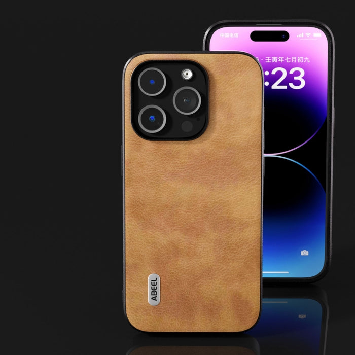 ABEEL Retro Litchi Texture PU Funda para teléfono