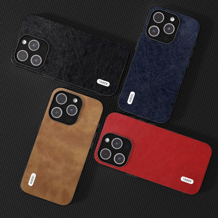 ABEEL Retro Litchi Texture PU Funda para teléfono
