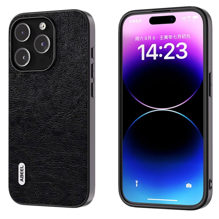 ABEEL Retro Litchi Texture PU Funda para teléfono