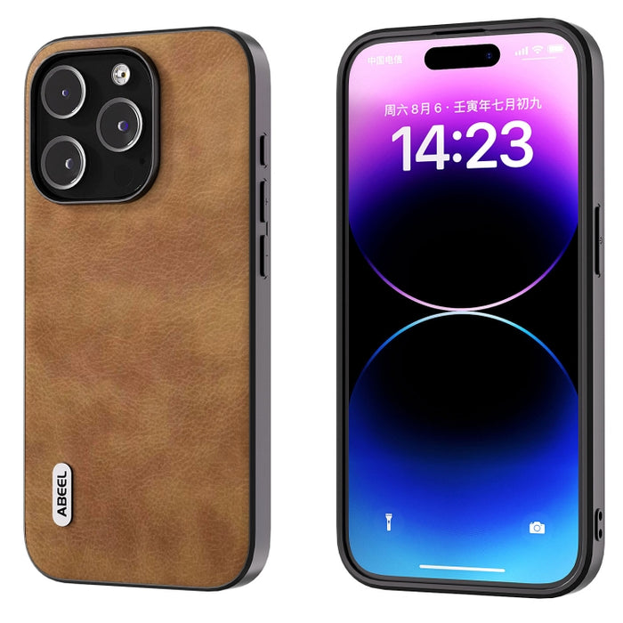 ABEEL Retro Litchi Texture PU Funda para teléfono