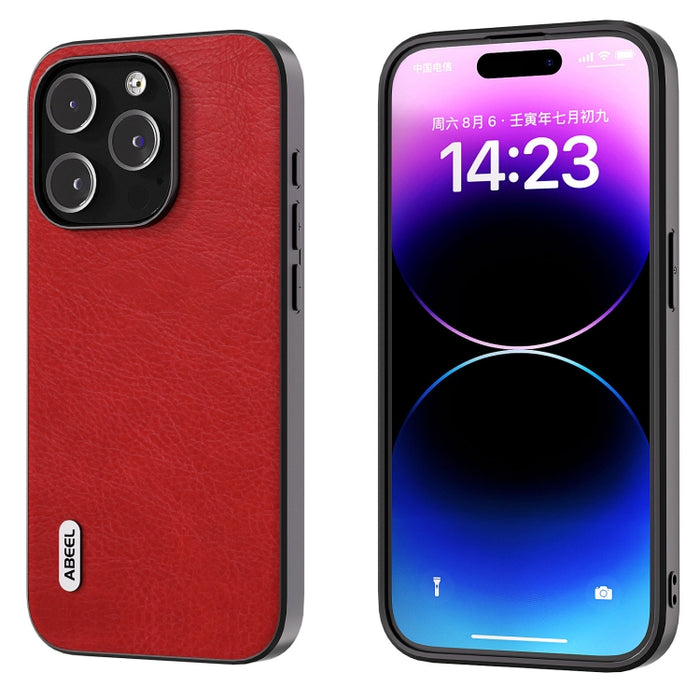 ABEEL Retro Litchi Texture PU Funda para teléfono