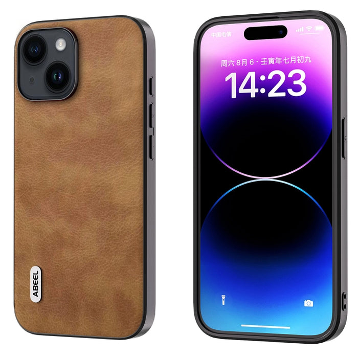 ABEEL Retro Litchi Texture PU Funda para teléfono