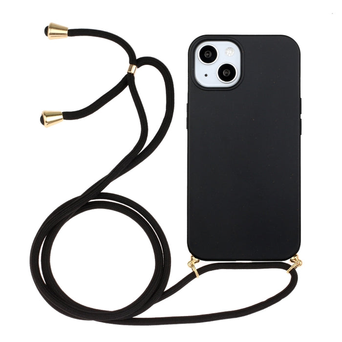 Material de paja de trigo + funda de teléfono TPU con cordón