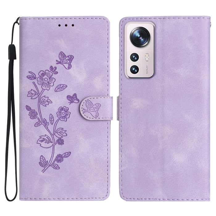 Caja del teléfono del cuero del patrón de relieve de la mariposa de la flor, For Xiaomi Redmi Note 12S, For Xiaomi Redmi 13C 4G, For Xiaomi Redmi Note 12 Pro 5G, For Xiaomi 13T, For Xiaomi Redmi Note 12 5G, For Xiaomi 13 Pro, For Xiaomi 13             ...
