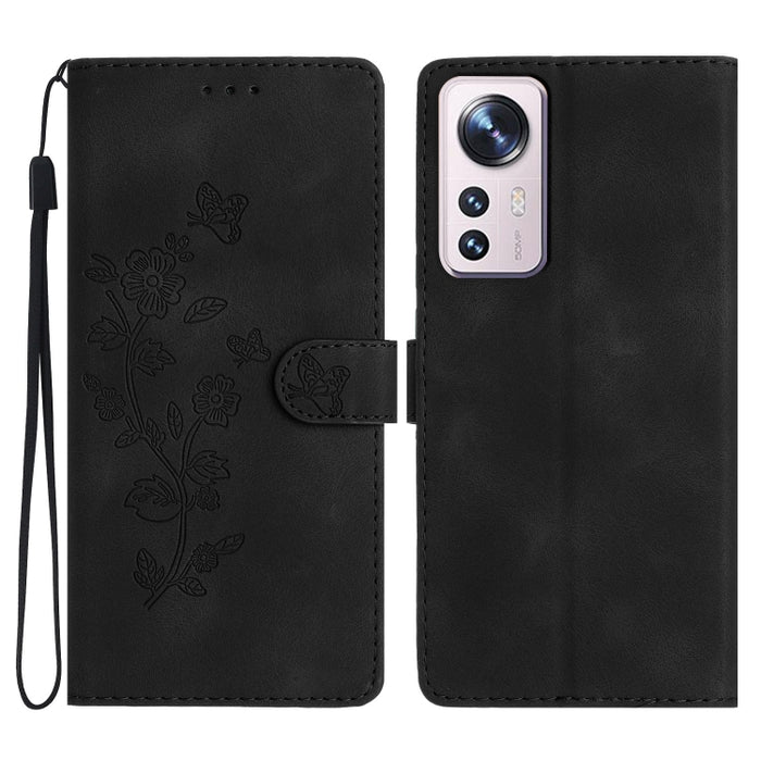 Caja del teléfono del cuero del patrón de relieve de la mariposa de la flor, For Xiaomi Redmi Note 12S, For Xiaomi Redmi 13C 4G, For Xiaomi Redmi Note 12 Pro 5G, For Xiaomi 13T, For Xiaomi Redmi Note 12 5G, For Xiaomi 13 Pro, For Xiaomi 13             ...