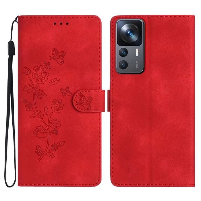 Caja del teléfono del cuero del patrón de relieve de la mariposa de la flor, For Xiaomi Redmi Note 12S, For Xiaomi Redmi 13C 4G, For Xiaomi Redmi Note 12 Pro 5G, For Xiaomi 13T, For Xiaomi Redmi Note 12 5G, For Xiaomi 13 Pro, For Xiaomi 13             ...