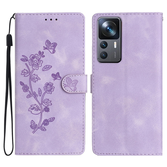 Caja del teléfono del cuero del patrón de relieve de la mariposa de la flor, For Xiaomi Redmi Note 12S, For Xiaomi Redmi 13C 4G, For Xiaomi Redmi Note 12 Pro 5G, For Xiaomi 13T, For Xiaomi Redmi Note 12 5G, For Xiaomi 13 Pro, For Xiaomi 13             ...