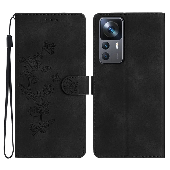 Caja del teléfono del cuero del patrón de relieve de la mariposa de la flor, For Xiaomi Redmi Note 12S, For Xiaomi Redmi 13C 4G, For Xiaomi Redmi Note 12 Pro 5G, For Xiaomi 13T, For Xiaomi Redmi Note 12 5G, For Xiaomi 13 Pro, For Xiaomi 13             ...