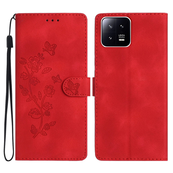 Caja del teléfono del cuero del patrón de relieve de la mariposa de la flor, For Xiaomi Redmi Note 12S, For Xiaomi Redmi 13C 4G, For Xiaomi Redmi Note 12 Pro 5G, For Xiaomi 13T, For Xiaomi Redmi Note 12 5G, For Xiaomi 13 Pro, For Xiaomi 13             ...