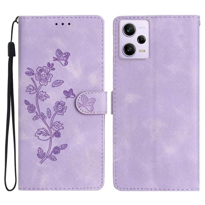 Caja del teléfono del cuero del patrón de relieve de la mariposa de la flor, For Xiaomi Redmi Note 12S, For Xiaomi Redmi 13C 4G, For Xiaomi Redmi Note 12 Pro 5G, For Xiaomi 13T, For Xiaomi Redmi Note 12 5G, For Xiaomi 13 Pro, For Xiaomi 13             ...