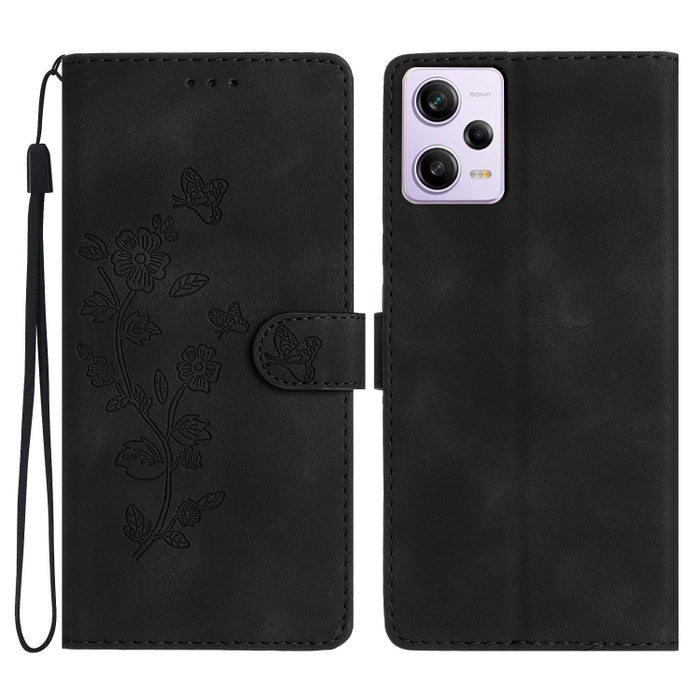 Caja del teléfono del cuero del patrón de relieve de la mariposa de la flor, For Xiaomi Redmi Note 12S, For Xiaomi Redmi 13C 4G, For Xiaomi Redmi Note 12 Pro 5G, For Xiaomi 13T, For Xiaomi Redmi Note 12 5G, For Xiaomi 13 Pro, For Xiaomi 13             ...