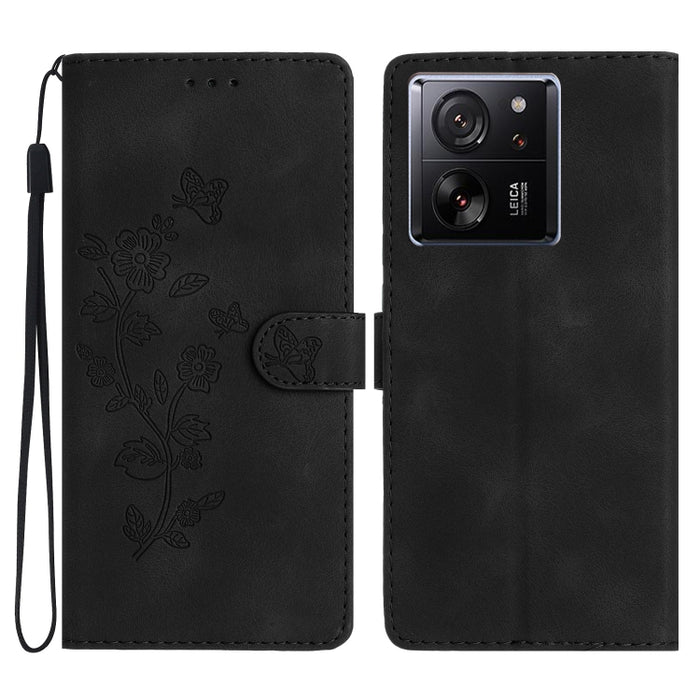 Caja del teléfono del cuero del patrón de relieve de la mariposa de la flor, For Xiaomi Redmi Note 12S, For Xiaomi Redmi 13C 4G, For Xiaomi Redmi Note 12 Pro 5G, For Xiaomi 13T, For Xiaomi Redmi Note 12 5G, For Xiaomi 13 Pro, For Xiaomi 13             ...