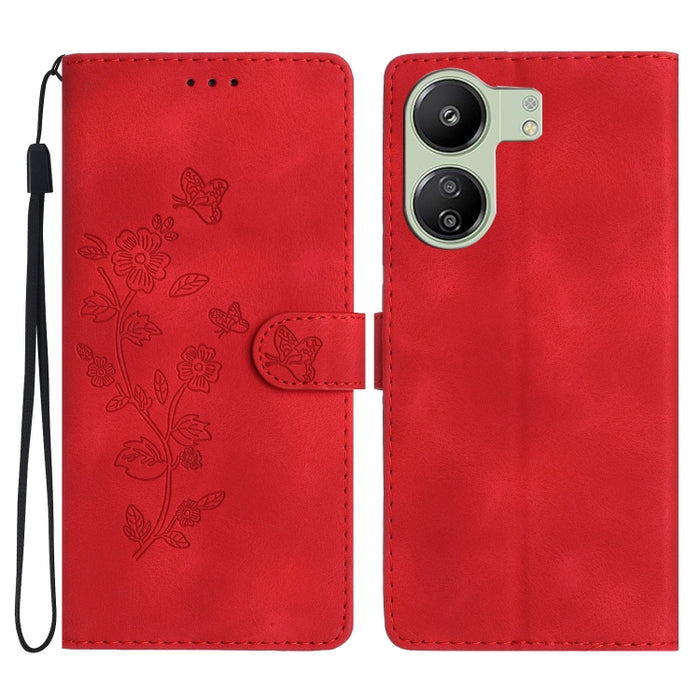 Caja del teléfono del cuero del patrón de relieve de la mariposa de la flor, For Xiaomi Redmi Note 12S, For Xiaomi Redmi 13C 4G, For Xiaomi Redmi Note 12 Pro 5G, For Xiaomi 13T, For Xiaomi Redmi Note 12 5G, For Xiaomi 13 Pro, For Xiaomi 13             ...