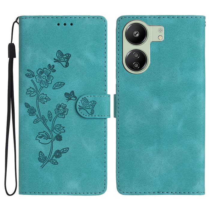 Caja del teléfono del cuero del patrón de relieve de la mariposa de la flor, For Xiaomi Redmi Note 12S, For Xiaomi Redmi 13C 4G, For Xiaomi Redmi Note 12 Pro 5G, For Xiaomi 13T, For Xiaomi Redmi Note 12 5G, For Xiaomi 13 Pro, For Xiaomi 13             ...